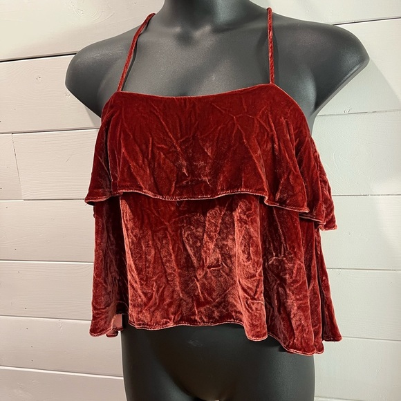 ❤️ MADEWELL Velvet Tiered Cami Top – Size L - Picture 2 of 10